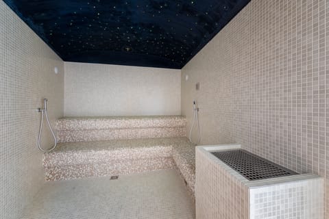 Sauna, spa tub, steam room