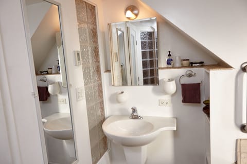 DaVinci Room (Second Floor) | Bathroom | Free toiletries, hair dryer, bathrobes, towels