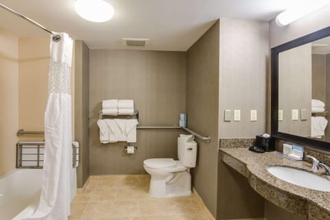 One King Bed, Non-Smoking, Accessible | Bathroom | Combined shower/tub, designer toiletries, hair dryer, towels