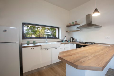 Superior Apartment | Private kitchen | Fridge, highchair