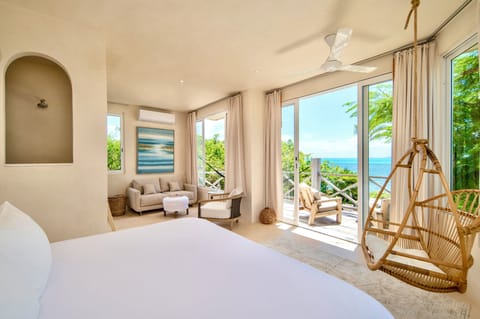 Deluxe Suite, 1 King Bed, Balcony, Ocean View | Premium bedding, in-room safe, individually decorated