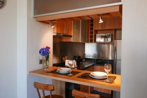 Standard Apartment, 1 Bedroom, Kitchenette | Private kitchen | Fridge, microwave, oven, dishwasher