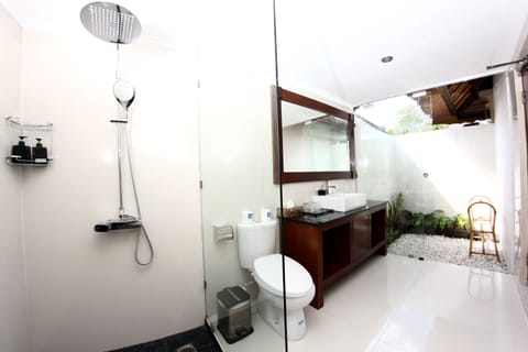 Deluxe Villa | Bathroom | Shower, free toiletries, hair dryer, slippers