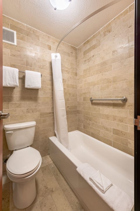 Deluxe Room, 1 King Bed | Bathroom | Combined shower/tub, free toiletries, hair dryer, towels