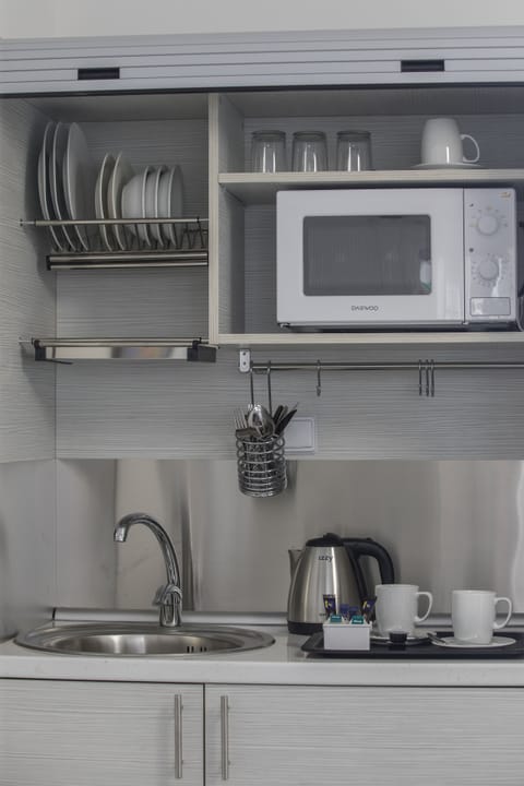 Superior Apartment, 1 Bedroom, Balcony, City View | Private kitchenette | Fridge, electric kettle, cookware/dishes/utensils