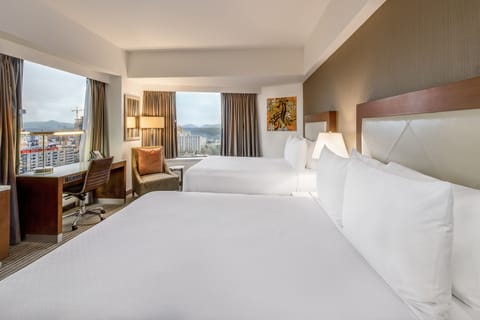 Premium Room, 2 Queen Beds, View (Space Needle View) | Hypo-allergenic bedding, in-room safe, desk, laptop workspace