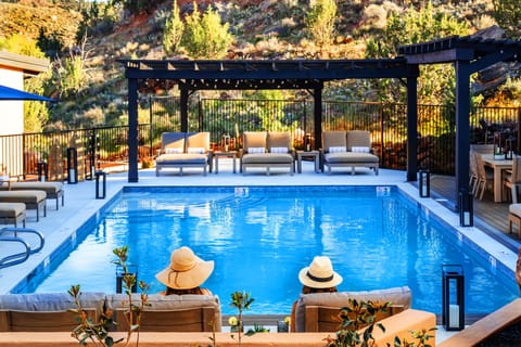 Seasonal outdoor pool, open 10:00 AM to 9:30 PM, sun loungers