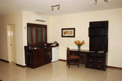 Executive King Room | Private kitchenette | Fridge, coffee/tea maker, electric kettle