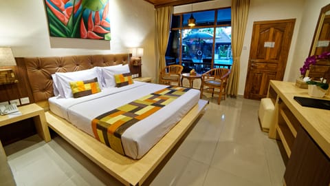  Deluxe Pool Terrace | Premium bedding, minibar, in-room safe, individually decorated