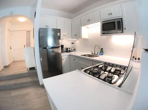 Luxury Studio, 1 King Bed | Private kitchen | Fridge, microwave, oven, stovetop