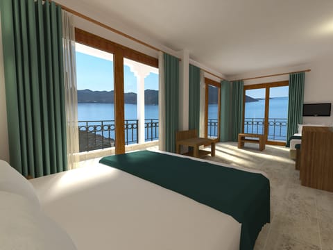 Superior Room, 1 Queen Bed with Sofa bed, Balcony, Sea View | Minibar, desk, laptop workspace, blackout drapes