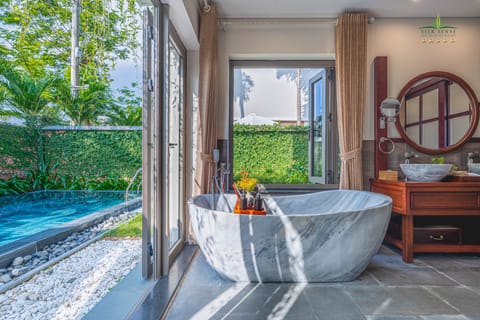 River Villa Two Bedrooms, Private Pool | Bathroom | Designer toiletries, hair dryer, bathrobes, slippers