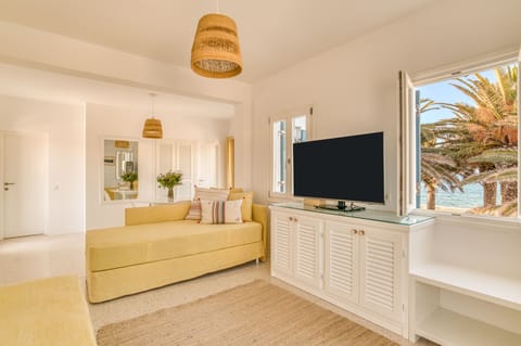 Apartment, 1 Bedroom, Sea View (Mykonos) | Living area | Plasma TV