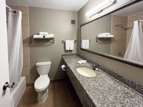 Deluxe Room, 2 Queen Beds, Accessible, Non Smoking | Bathroom | Deep soaking tub, free toiletries, hair dryer, towels