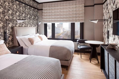 Premier Room, 2 Double Beds, City View | Frette Italian sheets, premium bedding, pillowtop beds, minibar