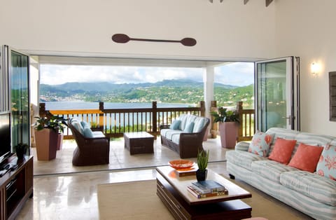 Villa, 3 Bedrooms, Private Pool, Ocean View (Cinnamon Heights) | Living area | Flat-screen TV, DVD player