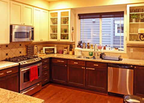 Kitchen is fully stocked with all you need to make and serve an amazing meal!
