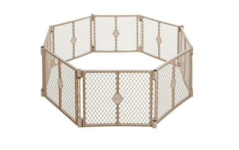 Indoor/Outdoor 8 Panel Freestanding Baby Gate also stored in Master BR closet