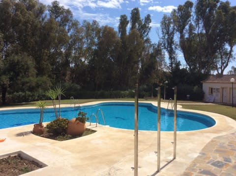 Communal pool with shower and toilets