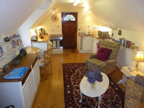 Overview photo of living area and kitchenette