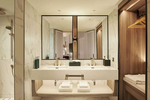 Sarawak Suite | Bathroom | Shower, rainfall showerhead, designer toiletries, hair dryer