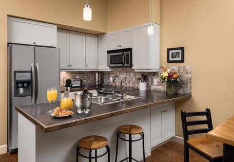 Two Bedroom Trout Lake Townhome | Private kitchen | Full-size fridge, microwave, oven, stovetop