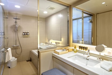 Deluxe Twin Room [Non Smoking] | Bathroom | Combined shower/tub, free toiletries, hair dryer, slippers