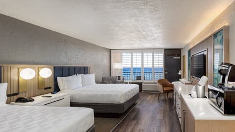 Standard Room, 2 Queen Beds, Oceanfront (High Floor) | Premium bedding, in-room safe, laptop workspace, iron/ironing board