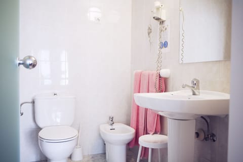 Bathtub, eco-friendly toiletries, hair dryer, bidet