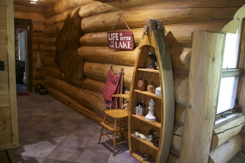 Hallway between living room and master