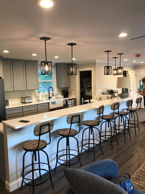 The bar top will seat 6