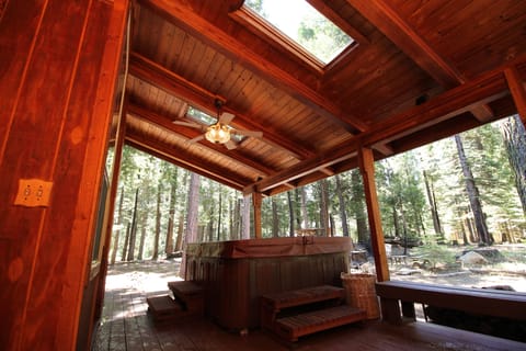 Hot tub on back patio 