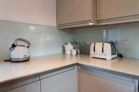 Modern kitchen with microwave