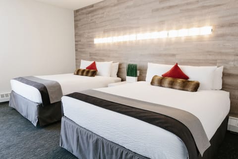 Standard Room, 2 Queen Beds | Down comforters, desk, laptop workspace, blackout drapes