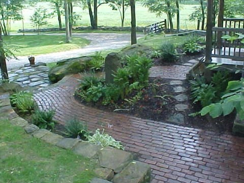 Entrance paths and drive.