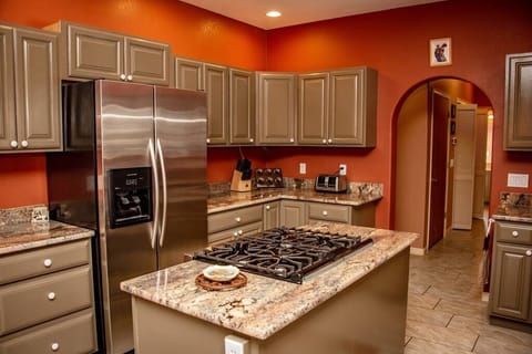 New counters, appliances and oven.