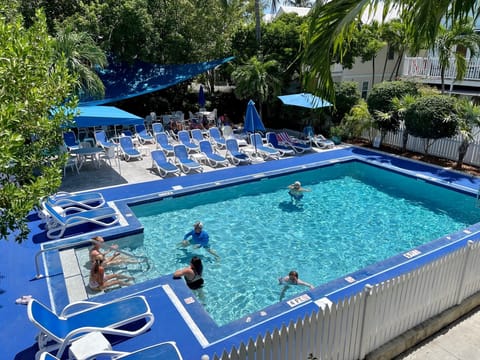 Nice size pool with plenty of sitting areas and lounge chairs.