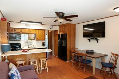 Big fridge and lots of room for dining