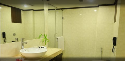 Deluxe Room | Bathroom | Separate tub and shower, deep soaking tub, hair dryer, towels