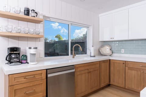 new stainless steel dishwasher, Mr. coffee and Keurig coffee maker