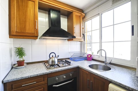 Partially updated kitchen,