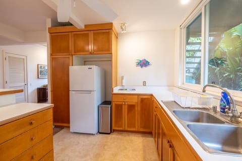 Large Kitchen Windows above big double sink & counter. Customer cabinets.