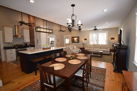 Dining- includes seating for 6 at the table and 4 bar stools at the island