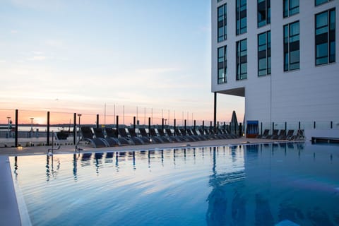 Indoor pool, outdoor pool, sun loungers