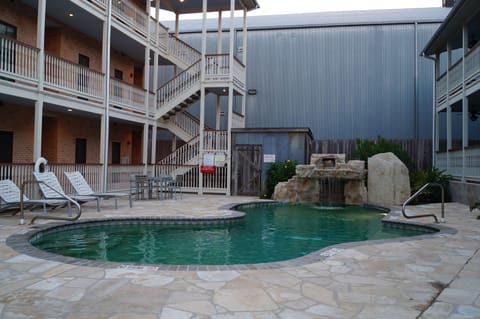 The pool area at The Village at Gruene Condo Complex.