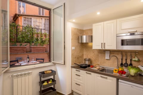 Apartment, 1 Bedroom, Terrace | Private kitchen | Fridge, espresso maker, coffee/tea maker, electric kettle