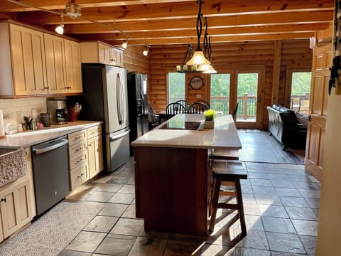 Another view of the expansive kitchen!