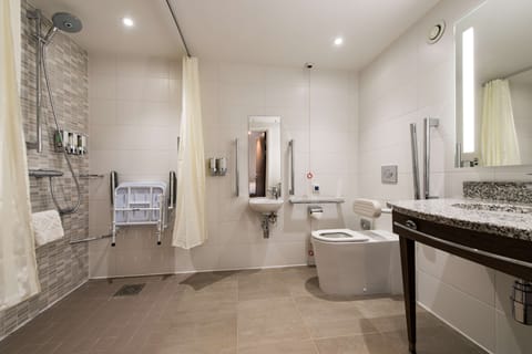 Room, 1 Queen Bed, Accessible | Bathroom shower