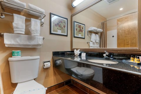 Standard Room, 1 King Bed, Non Smoking, Refrigerator & Microwave | Bathroom | Combined shower/tub, free toiletries, hair dryer, towels