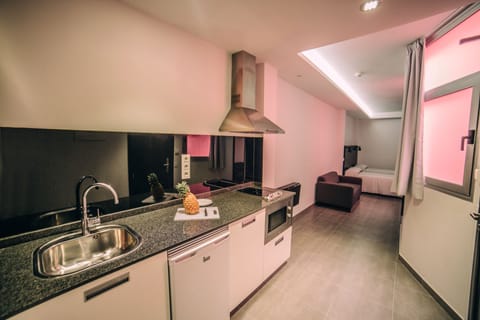 Studio (Interior) | Private kitchen | Fridge, microwave, stovetop, coffee/tea maker